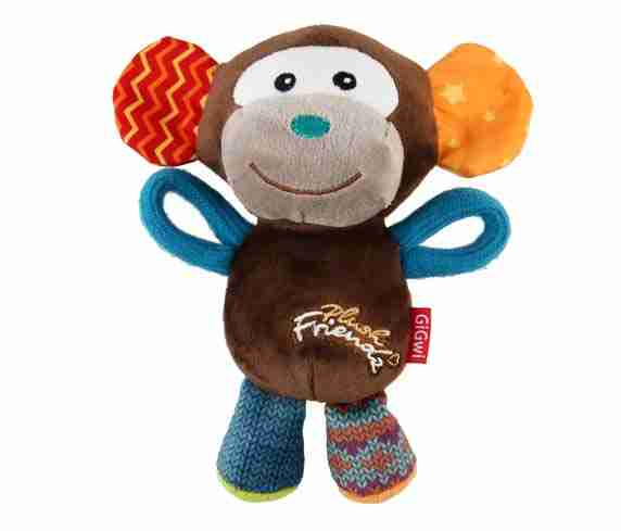 GiGwi Plush Friendz Monkey (with REFILLABLE Squeaker)