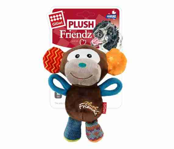 GiGwi Plush Friendz Monkey (with REFILLABLE Squeaker)